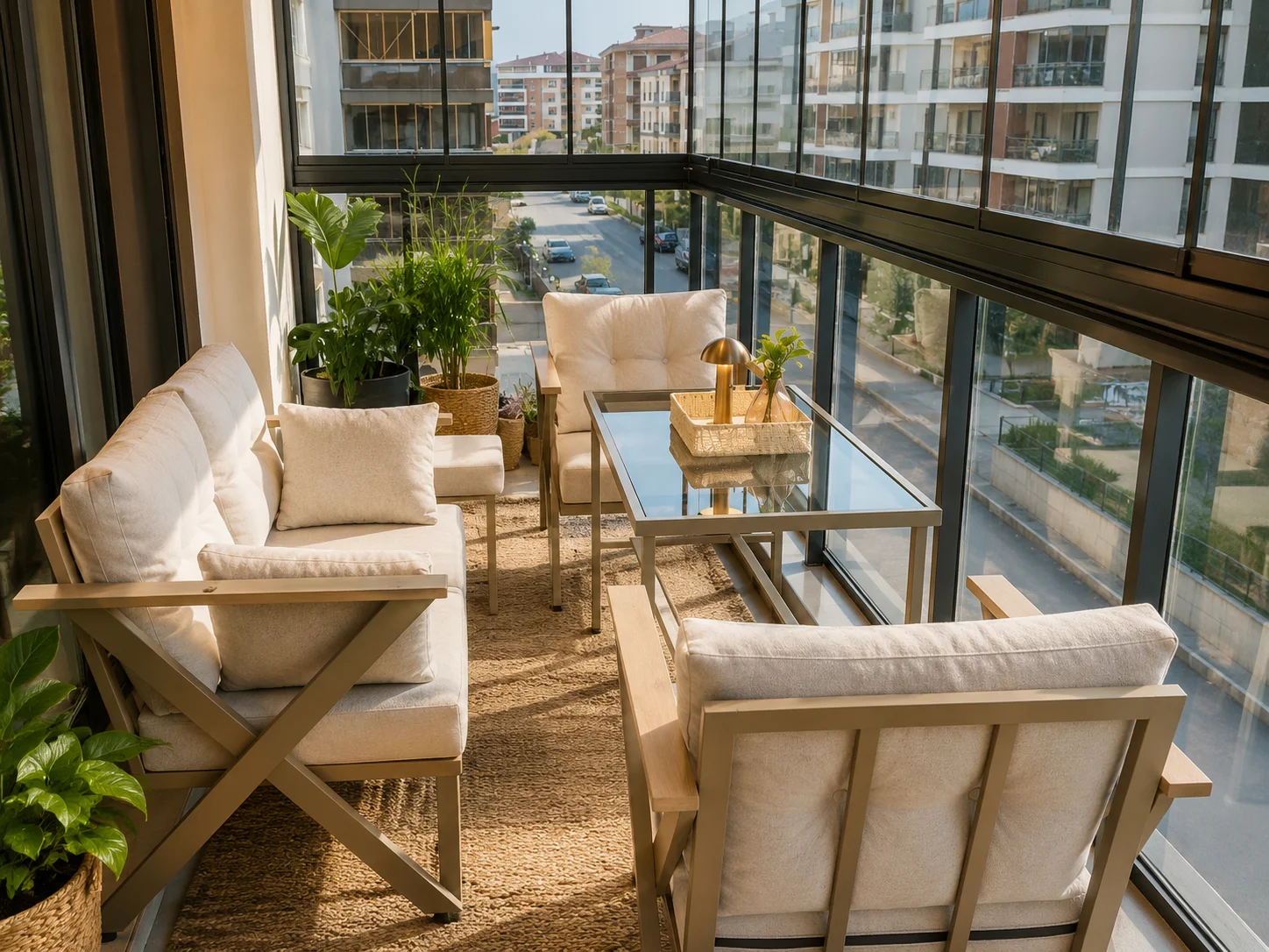 Dar balkon için ironCrow özel ölçü çözüm